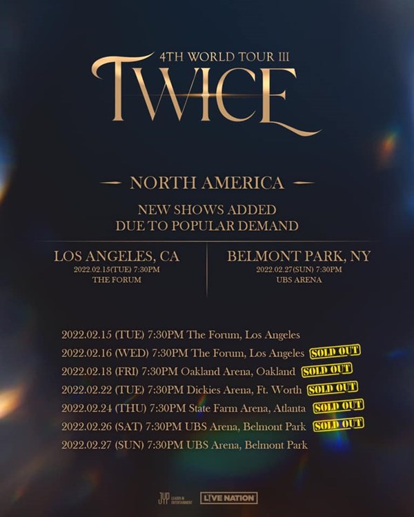 TWICE 宣布北美巡演增加兩個場次，17日開賣 - 妹妹看星聞-妹妹看星聞